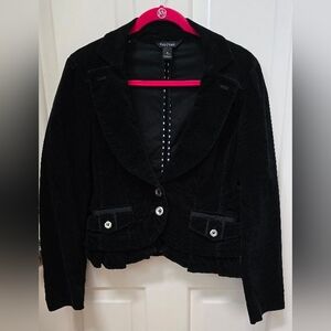 WHBM Chic Black Women Corduroy Jacket Size 6
